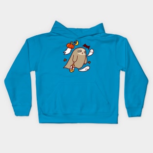 Halloween Ghost Sloth Kids Hoodie